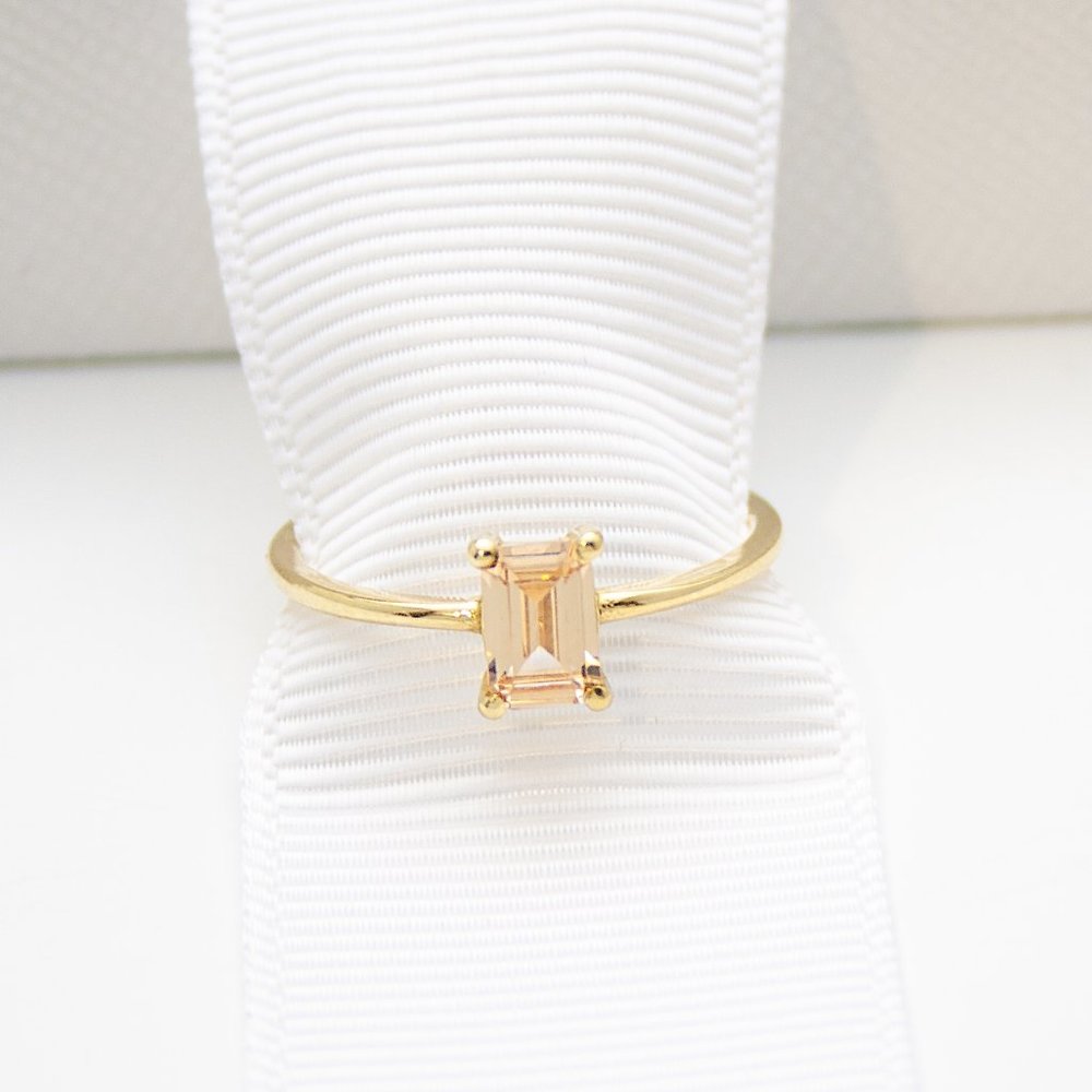 Solid 10K Yellow Gold Smoky Topaz Ring